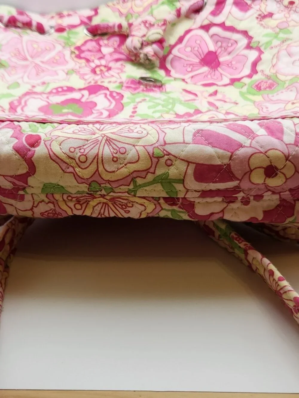 Vera Bradley backpack Petal Pink floral pink yellow green GUC